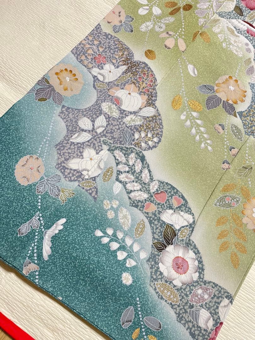 訪問着フルセット 辻ヶ花 絞り 金彩 正絹 鳳凰 唐織 丹後ちりめん