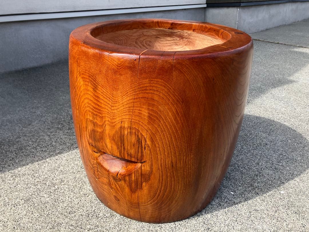 中古臼】木製餅つき臼 フルメンテ - メルカリ