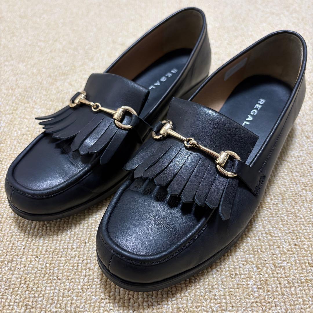 REGAL リーガル ビットローファ 24.5 キルト ホースビット 本革 黒 REGAL ビットローファー（F07PCC） | 靴のリーガルコーポレーション