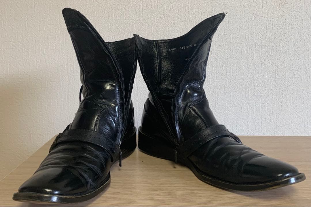 RT 111297専用alfredoBANNISTERレザーブーツ ブラック - メルカリ