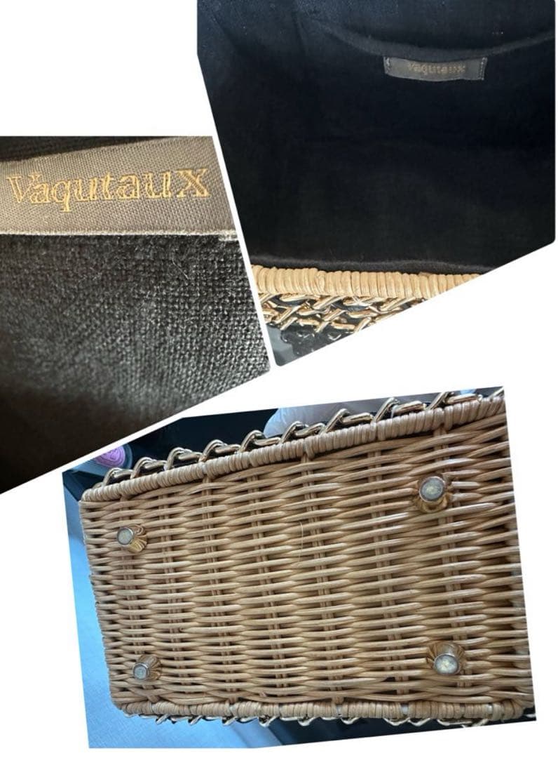 ヴァクトーカゴバックミニ美品(持ち手をテグスにて補強あり)