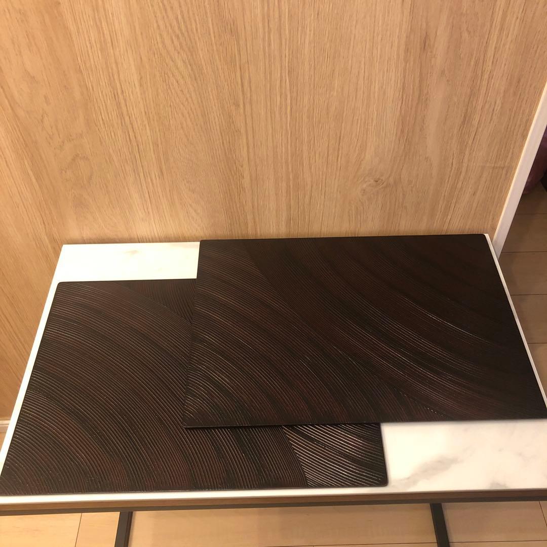 ローズ様　お盆　トレー　プレート　お膳　根来波紋長手マット　膳 クリスマス 楽天市場】お盆 トレー 日本製 銀砂子 長手マット盆 黒 約42.5×32.5cm