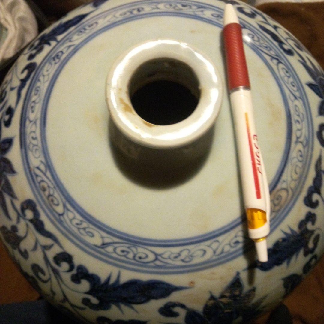 中国陶磁器 元染付 人物長大壺