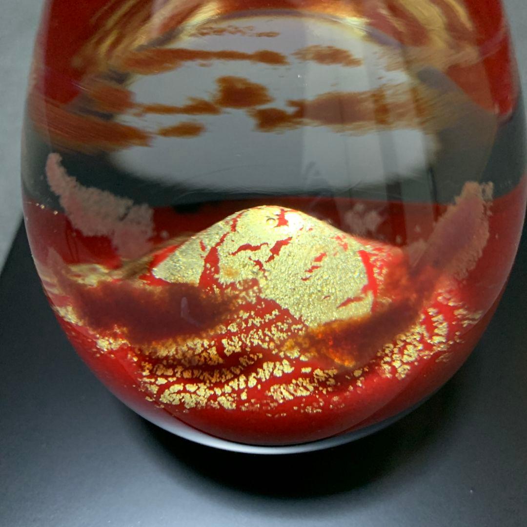 ガラス作家 ノグチミエコ ガラスペーパーウェイト 赤富士 - メルカリ