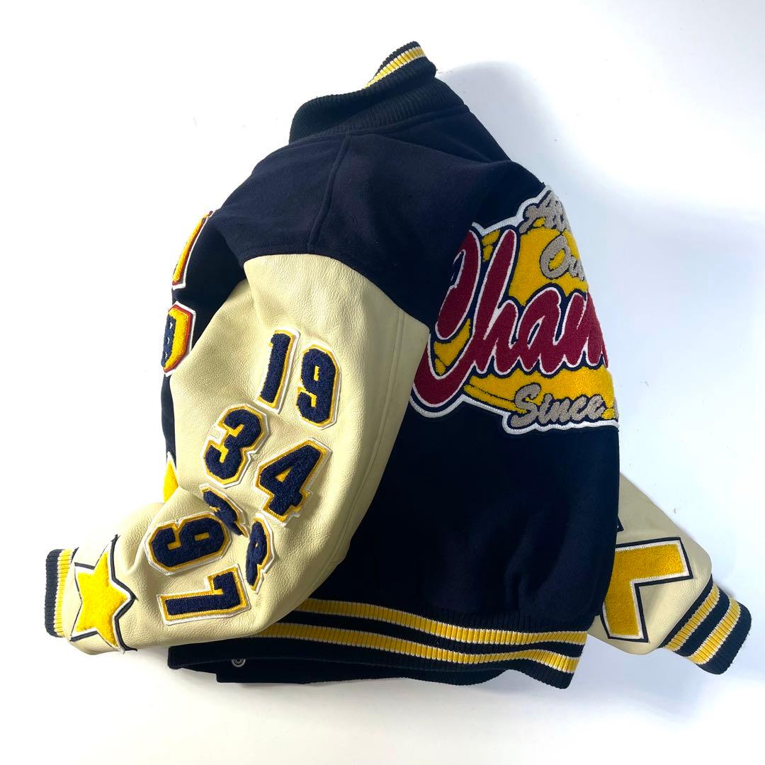 希少 200着 限定 チャンピオン フルデコ 袖革 スタジャン M - メルカリ