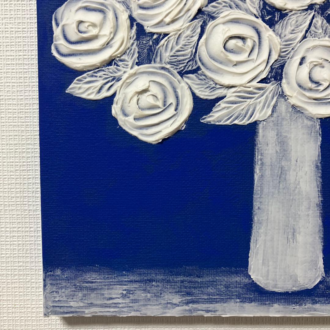 絵画 アクリル画 原画 薔薇 バラ 花 植物 静物画 テクスチャーアート S