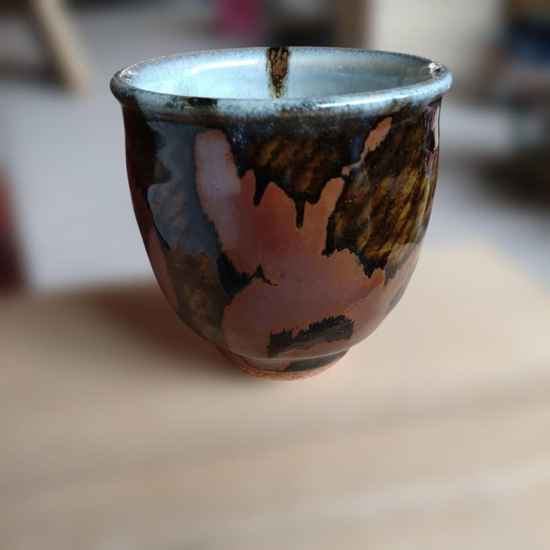 人間国宝島岡達三作・益子焼湯呑2個セット - メルカリ