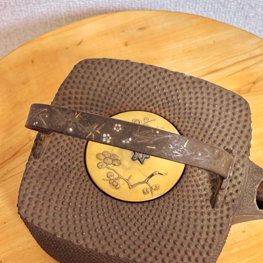 鉄瓶・銚子・燗鍋・茶道具 金銀象嵌鉉 金蒔絵蓋 霰地紋 明治〜江戸時代