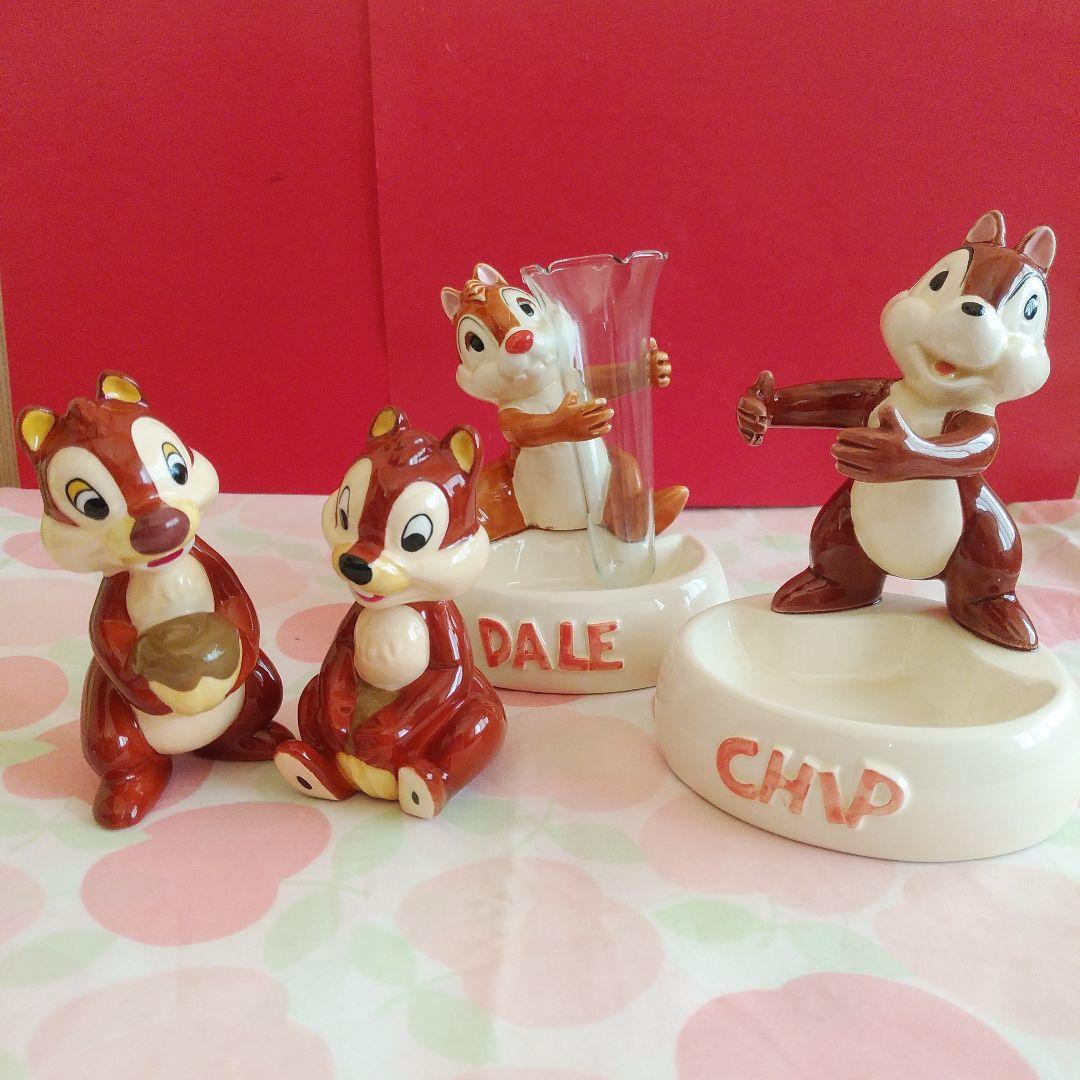 ディズニーチップとデール陶器フィギュア 4体セット - メルカリ