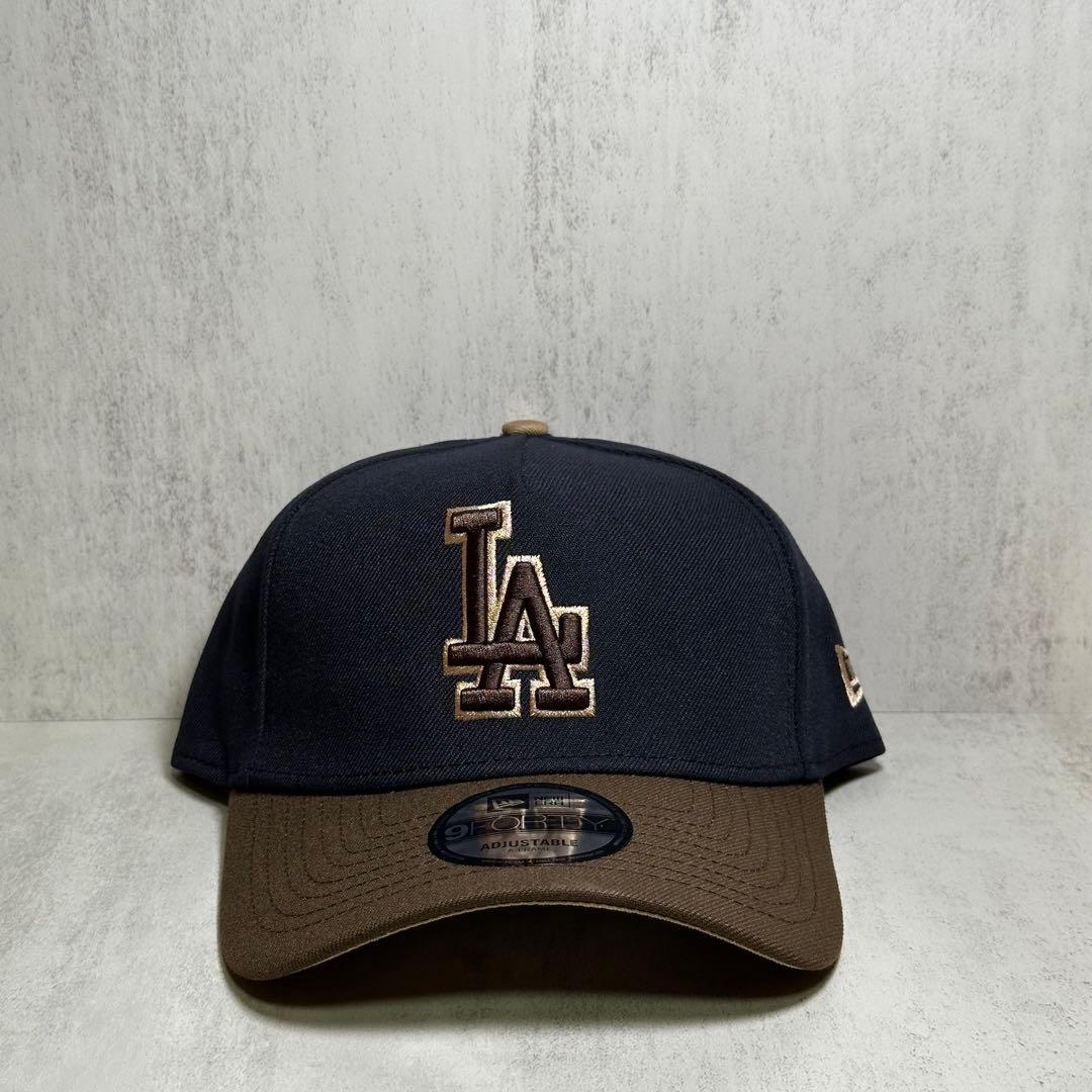 海外限定 ドジャース 9FORTY ネイビー ブラウン ツートン キャップ ①