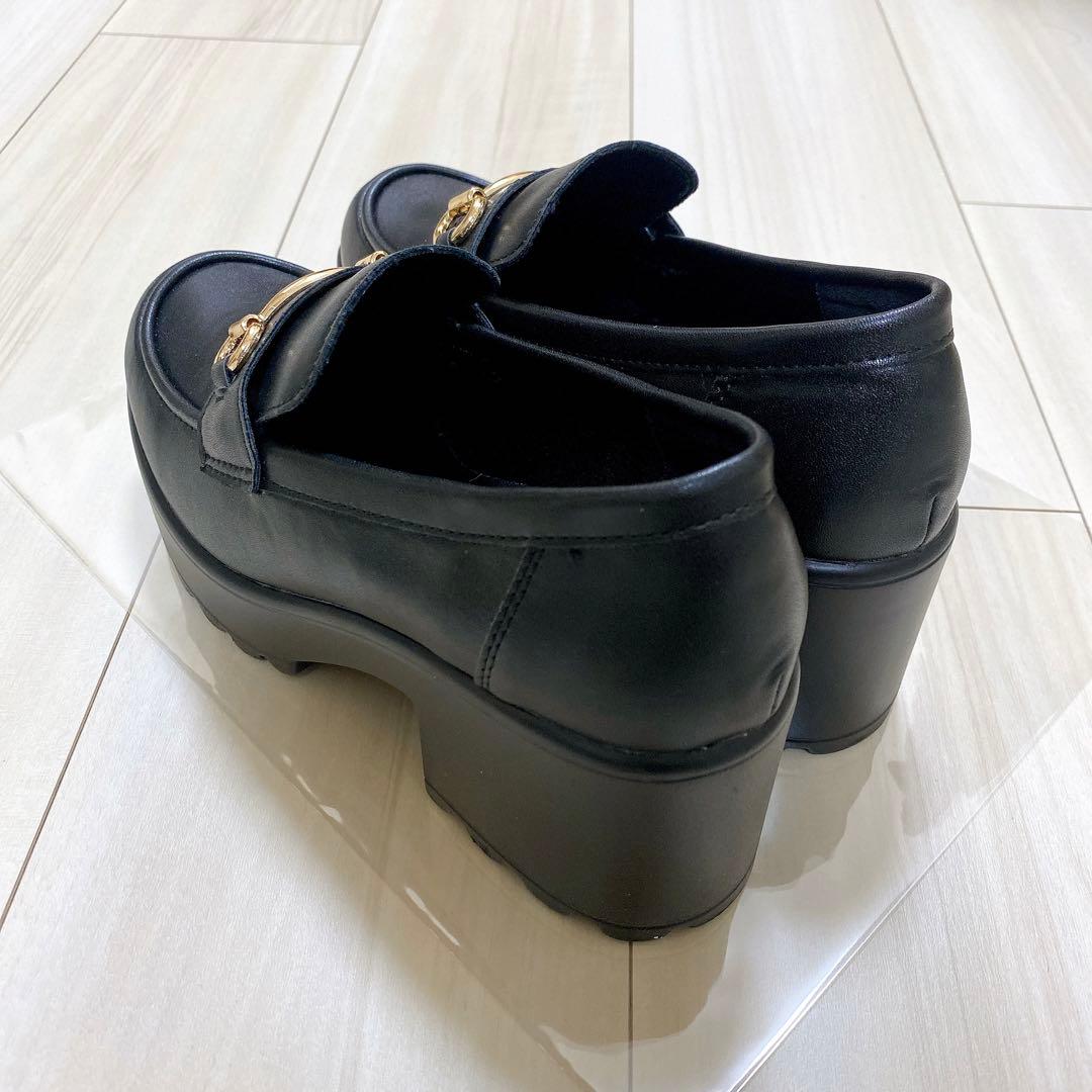黒 厚底ローファー ヒール7cm - メルカリ