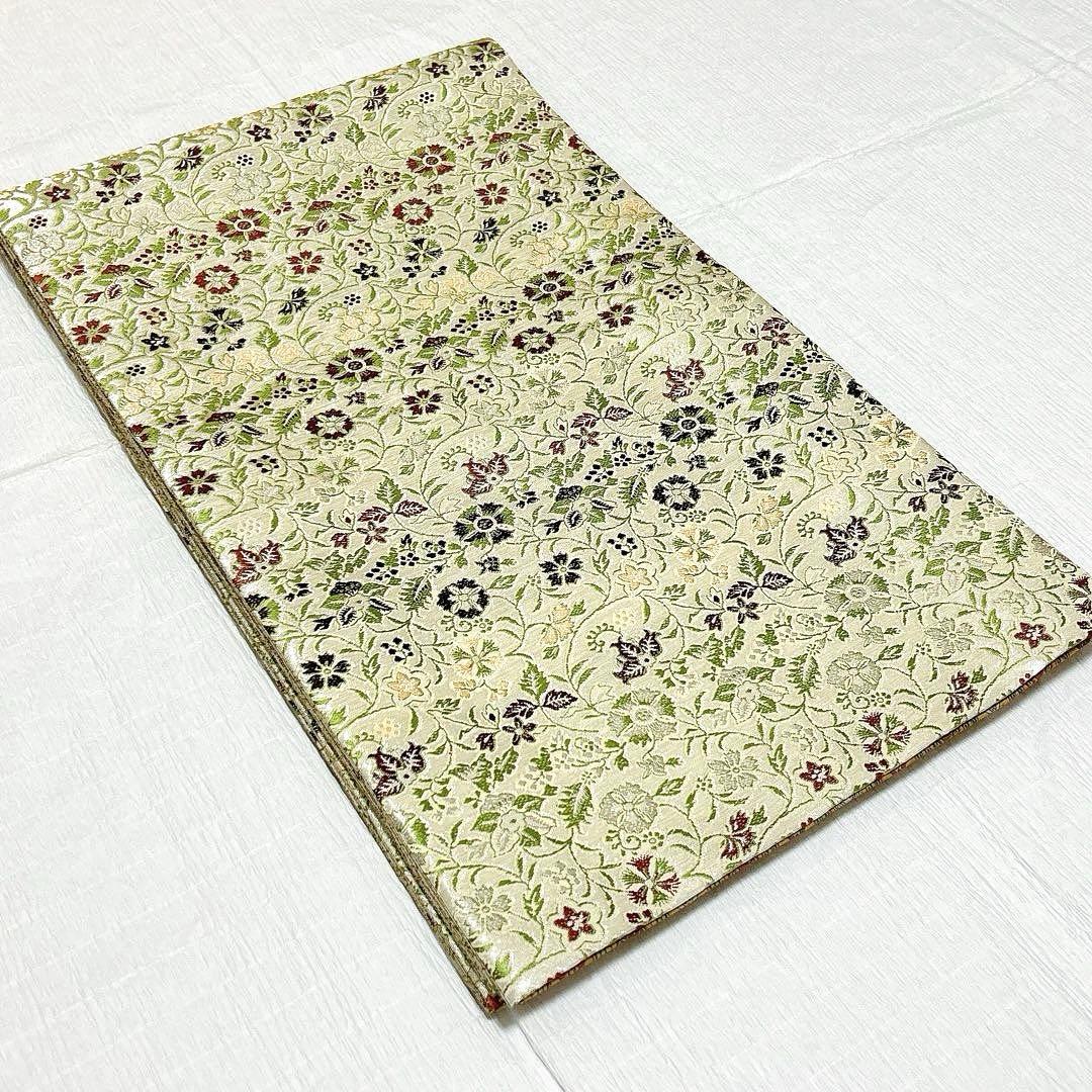 龍村美術織物 袋帯 早雲寺文台裂 チャンカイの申 両面 全通 正絹 銀糸