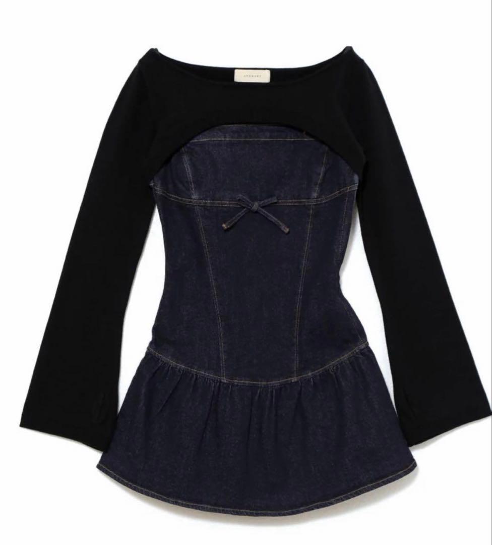 ワンピース andmary Bonnie denim mini dress ANDMARY】Bonnie denim mini dress