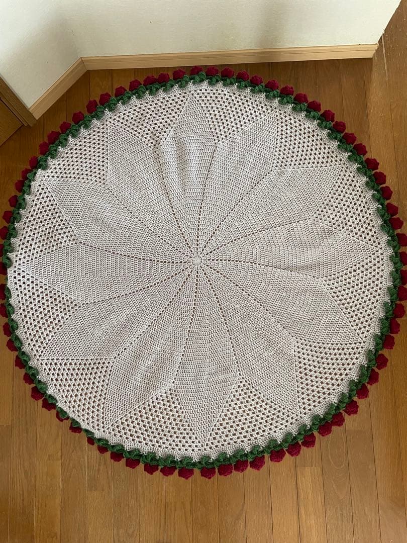 花束ブランケット　バラ バラの花束ブランケット💐 初心者向けに、 yotubeで編み方動画を公開