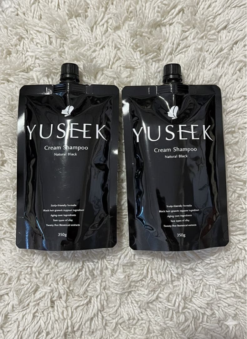 YUSEEK シャンプー　2個セット YUSEEK クリームシャンプー ナチュラルブラック 350g 2個セット｜Yahoo