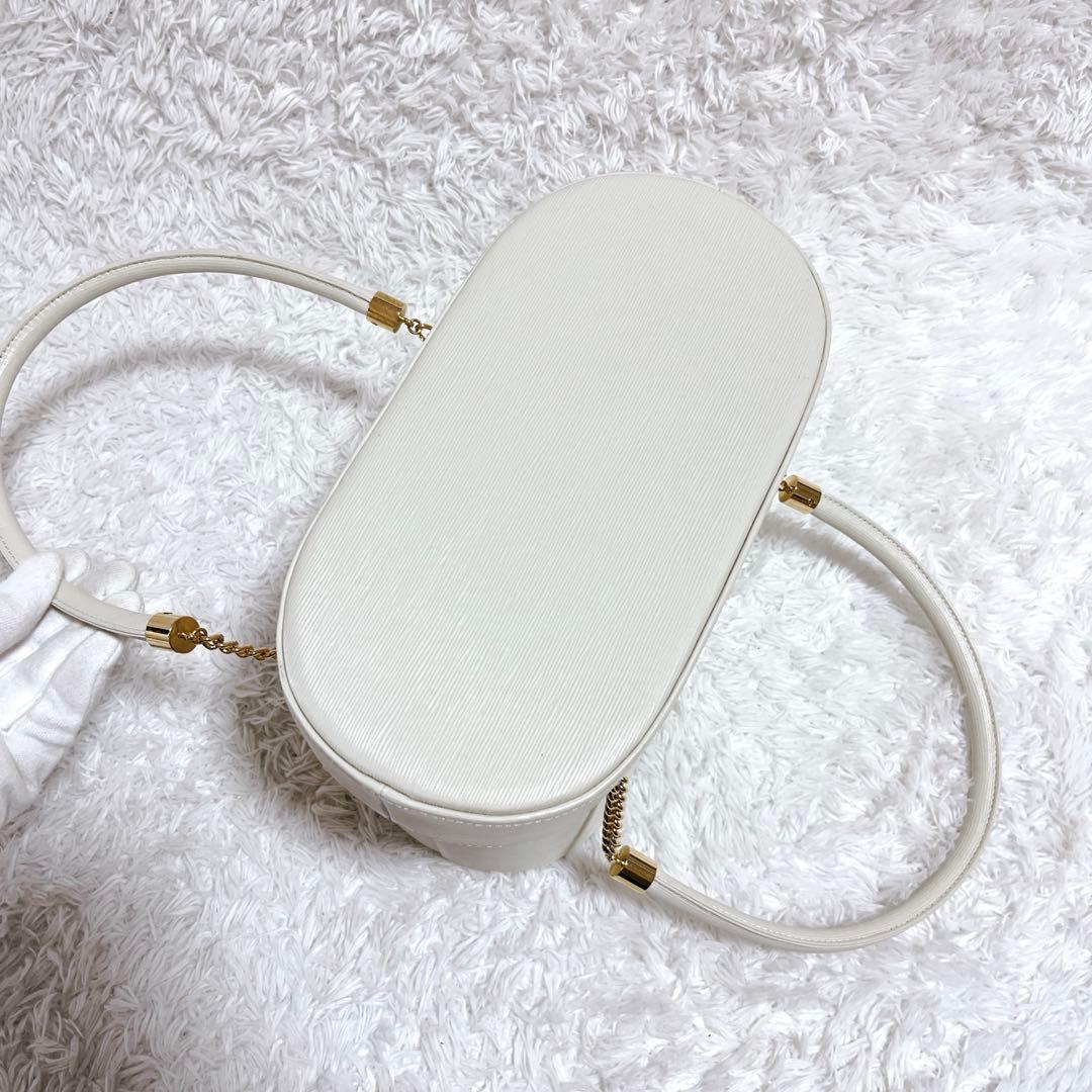 極美品✨ハナエモリ バニティバッグ ハンドバッグ レザー サークルロゴ