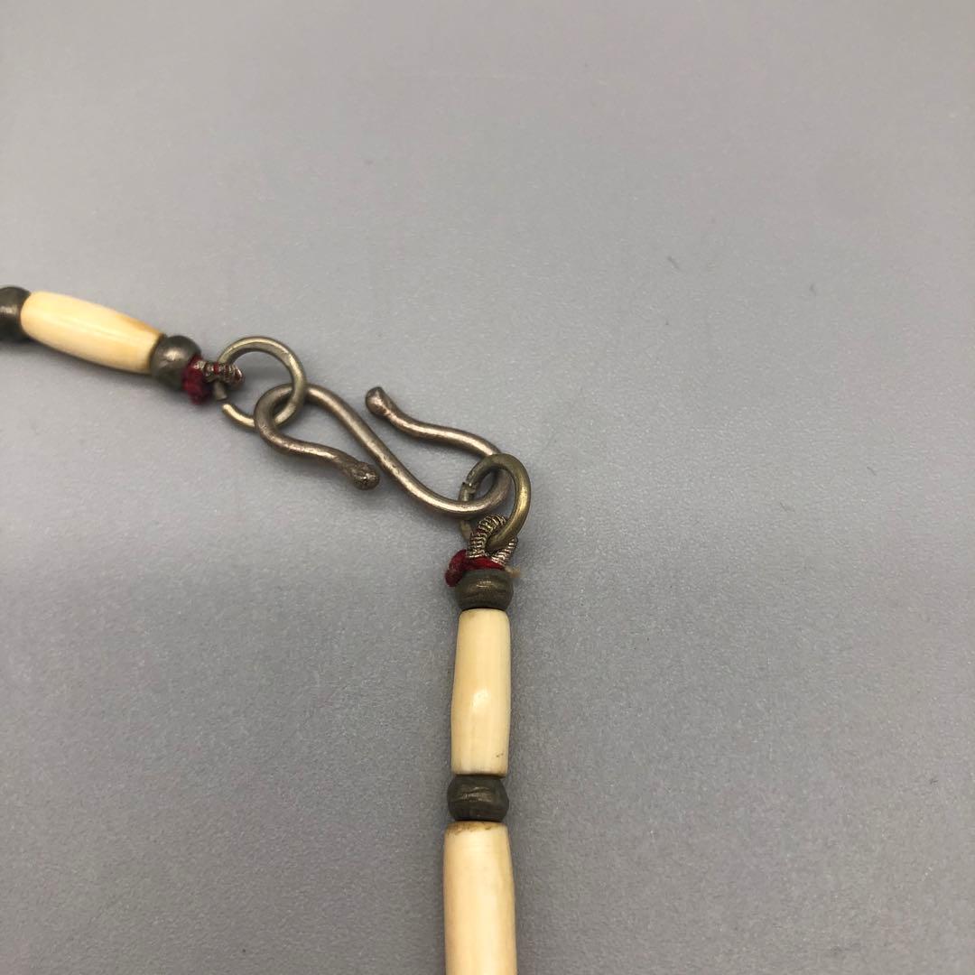 ボーン金属天然石ビーズビンテージボヘミアンエスニックネックレス伝統