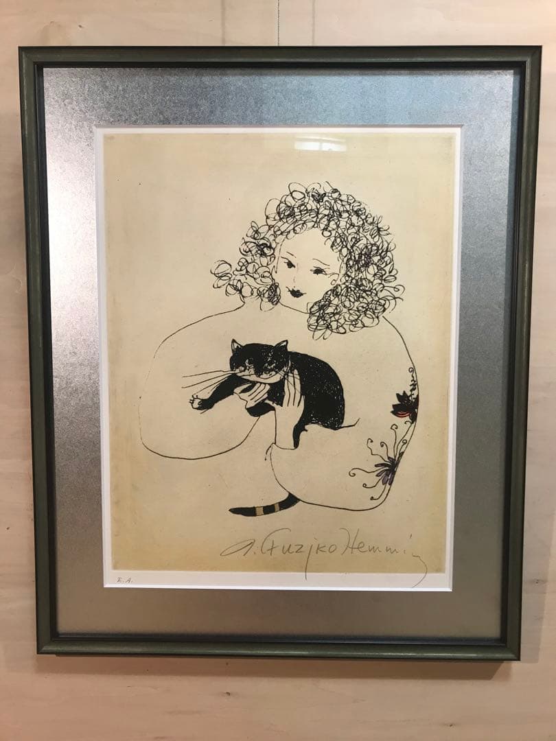 フジ子・ヘミング「エスター」銅版画 直筆サイン・エディション・作品