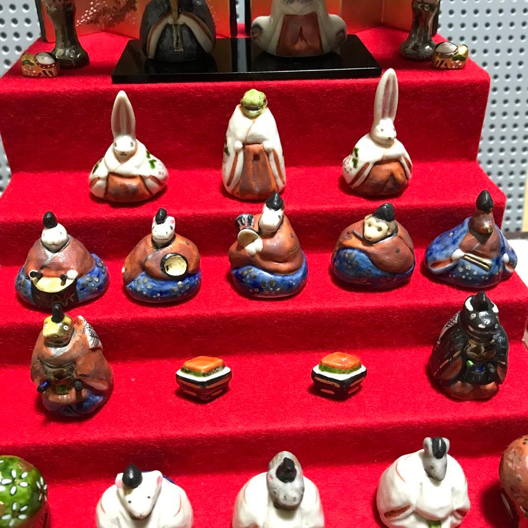 段飾りの兎雛 陶器 陶器雛 干支雛 - メルカリ