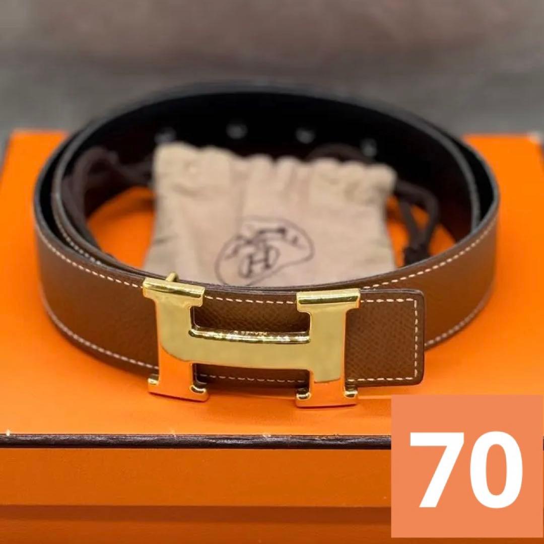 【美品】人気サイズ・カラー♡コンスタンス　Hベルト70ベージュ系箱付き　ゴールド brandbayshop_v0089371600