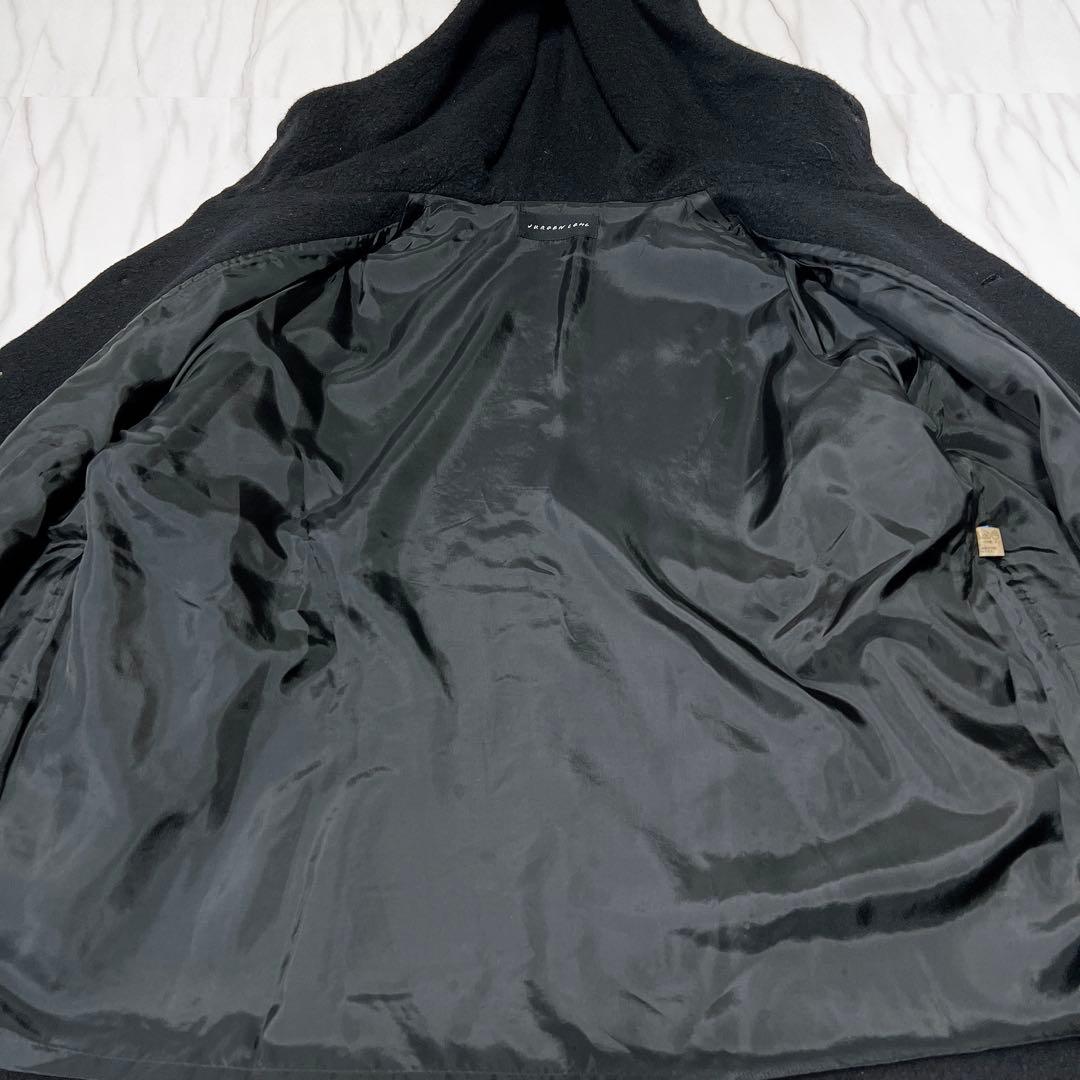 《美品》ヨーガンレール フーデッド ウール コート ゆったり 黒 Mサイズ