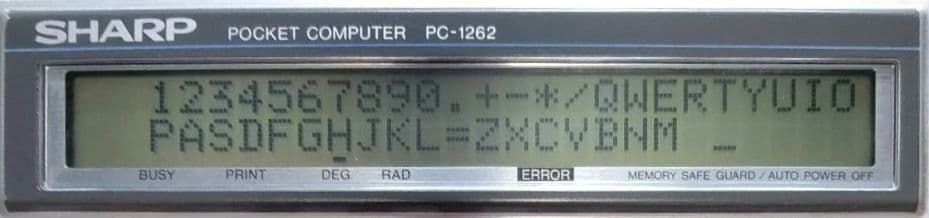 希少！SHARP PC-1262 ポケットコンピュータ 通電・動作確認済② - メルカリ
