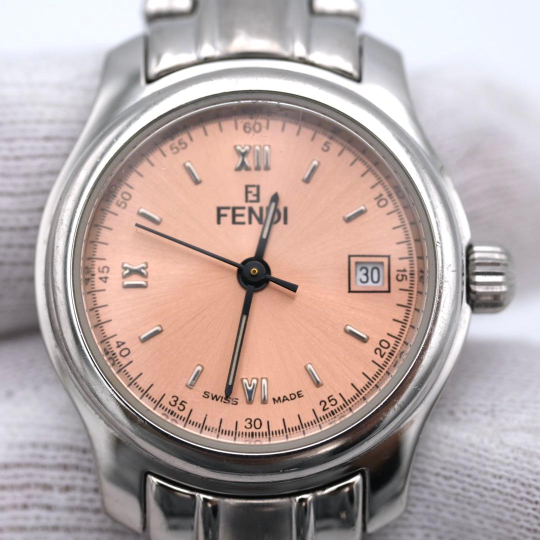 FENDI フェンディ 腕時計 レディース クォーツ デイト ピンク文字盤