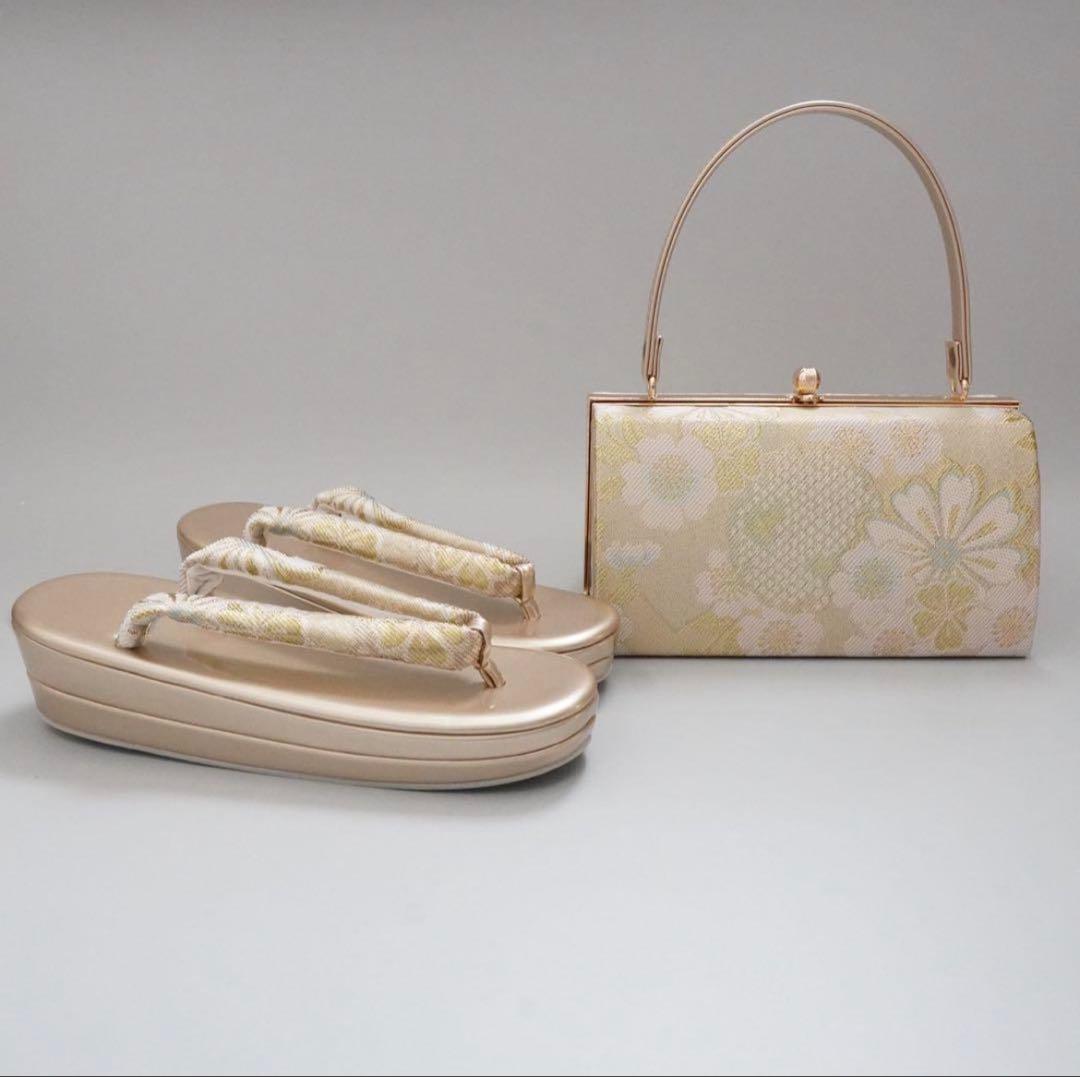 [ゴールド]織生地草履バッグセット　Lサイズ　成人式　卒業式　佐賀錦 imgrc0098866458.jpg
