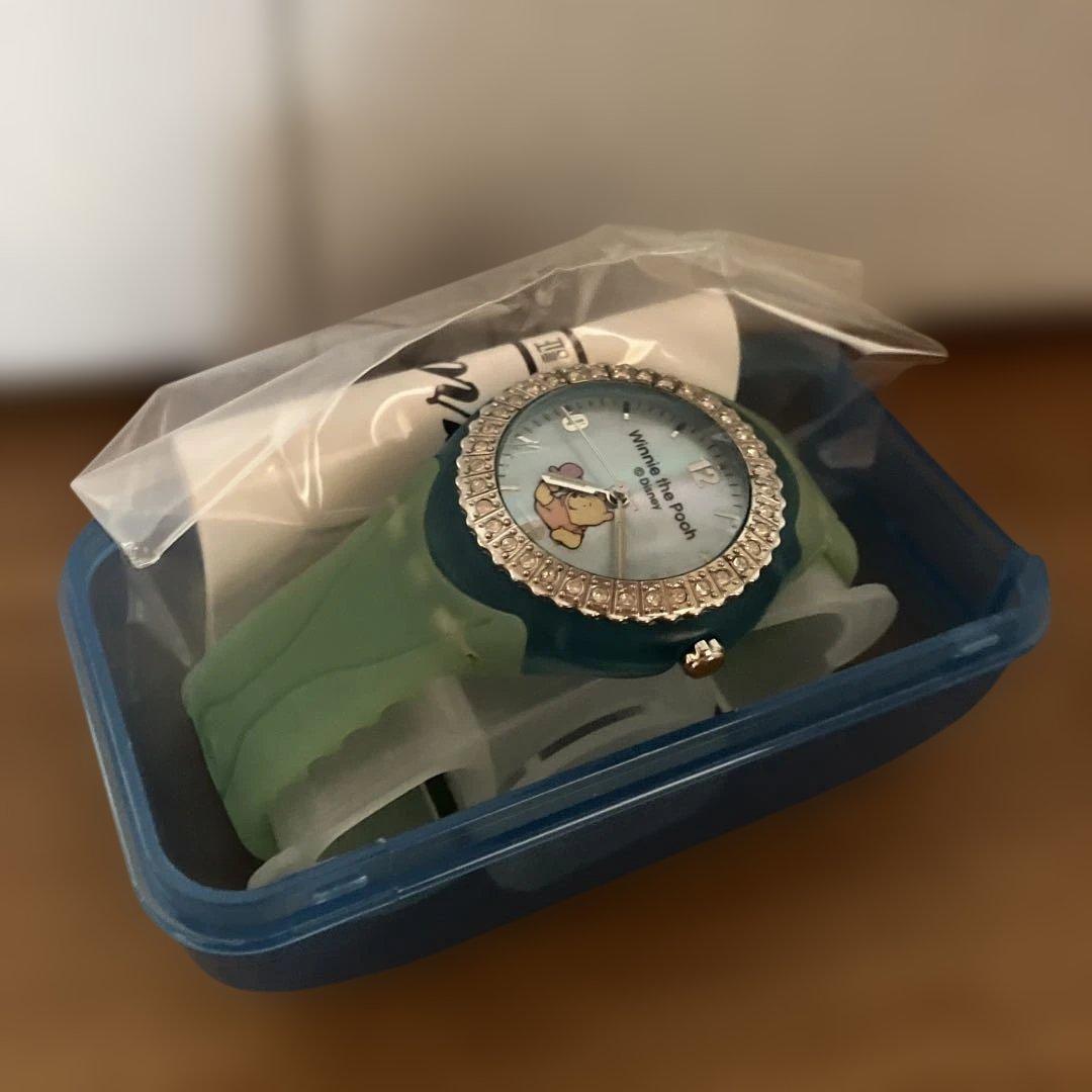 値引交渉可]非売品 新品未使用 くまのプーさん 腕時計 ストーン付き