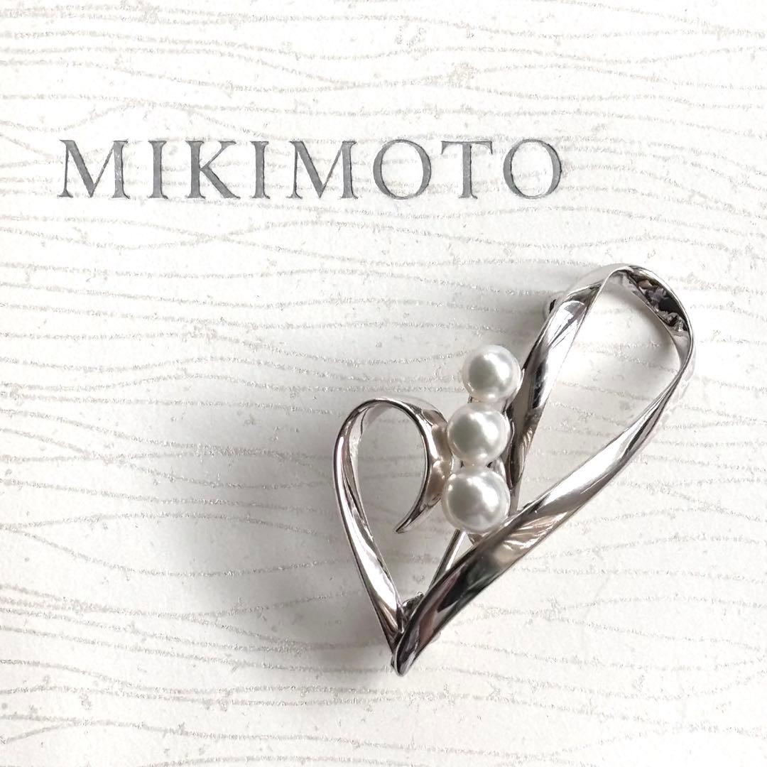 新品 MIKIMOTO ミキモト パールブローチ ハート ホワイト コサージュ