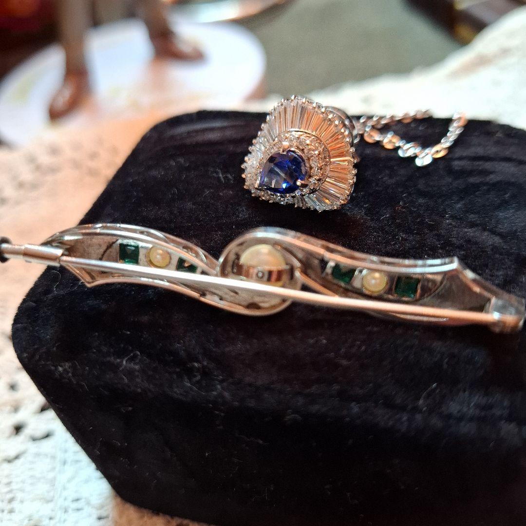 No.英国館 アンティーク ネクタイピン カラーピン ブローチ 宝石 キラキラ