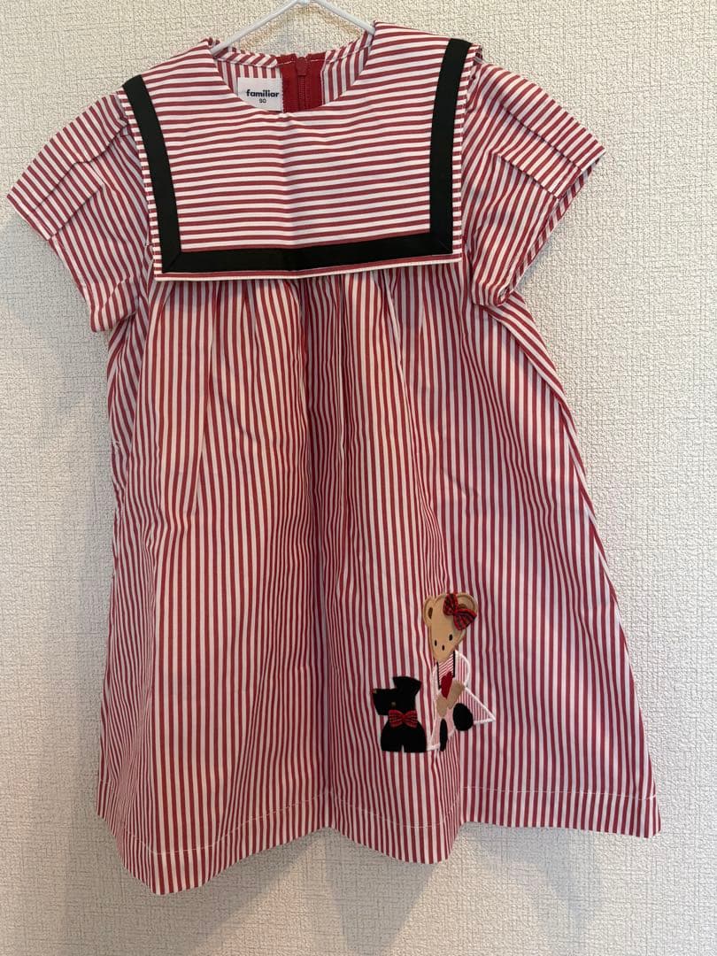 ファミリア ボーダー セーラーワンピース 90 - メルカリ