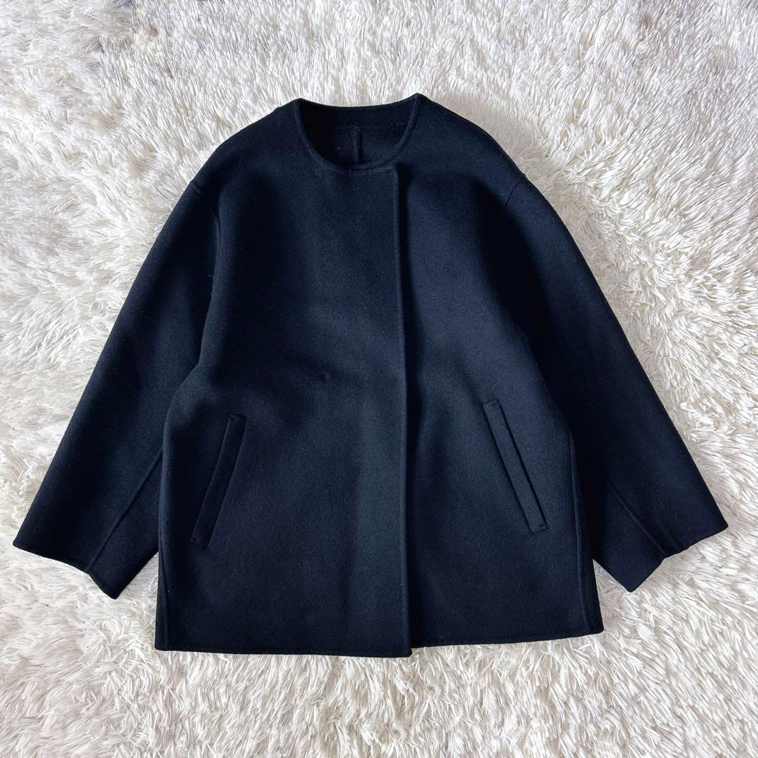 美品✨スローブイエナ souple wool ダブルフェイスノーカラーコート souple woolダブルフェイスノーカラーコート（ノーカラーコート