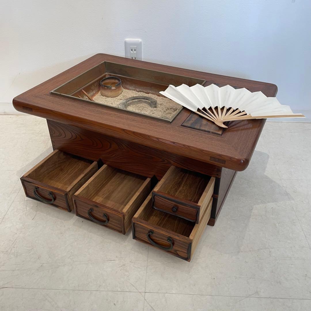 長火鉢 箱火鉢 小型 囲炉裏 木製 アンティーク - メルカリ