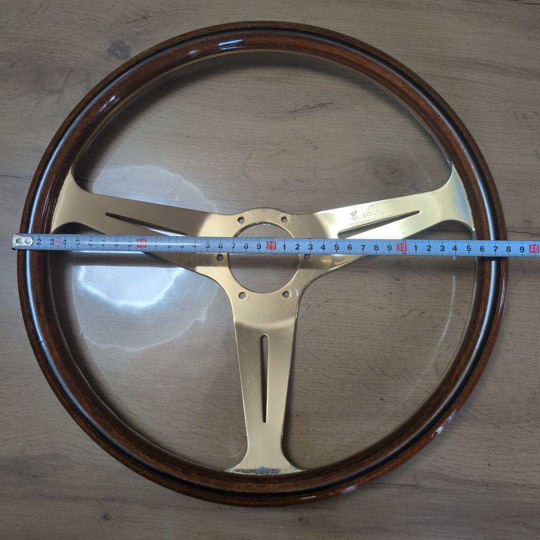 NARDI 当時物 ゴールド/ウッド ステアリングハンドル 38.5cm ！