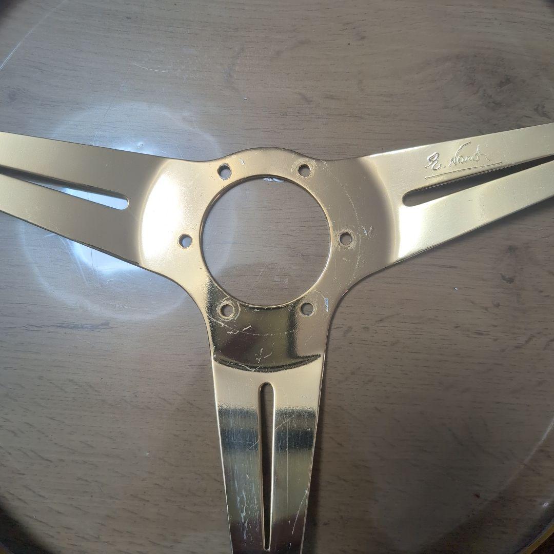 NARDI 当時物 ゴールド/ウッド ステアリングハンドル 38.5cm ！