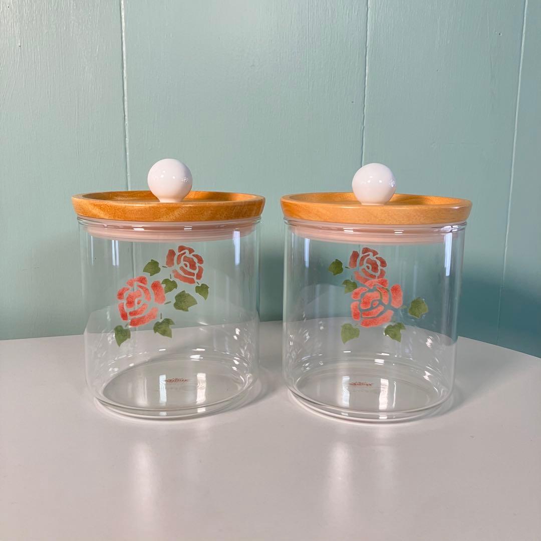 希少✨】マニーローズ ガラスキャニスター 2個セット♪