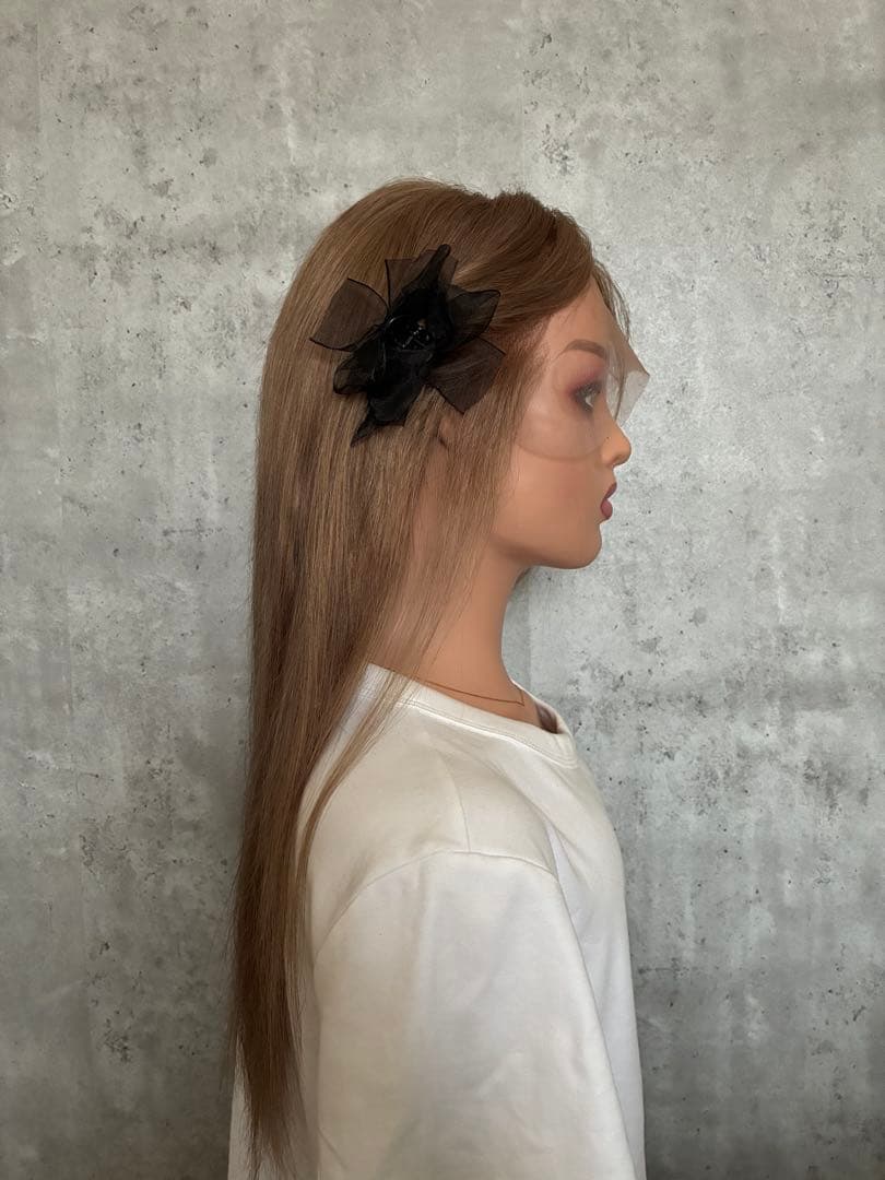 新品】人毛100%フルウィッグ｜ライトアッシュブラウン②｜ロング