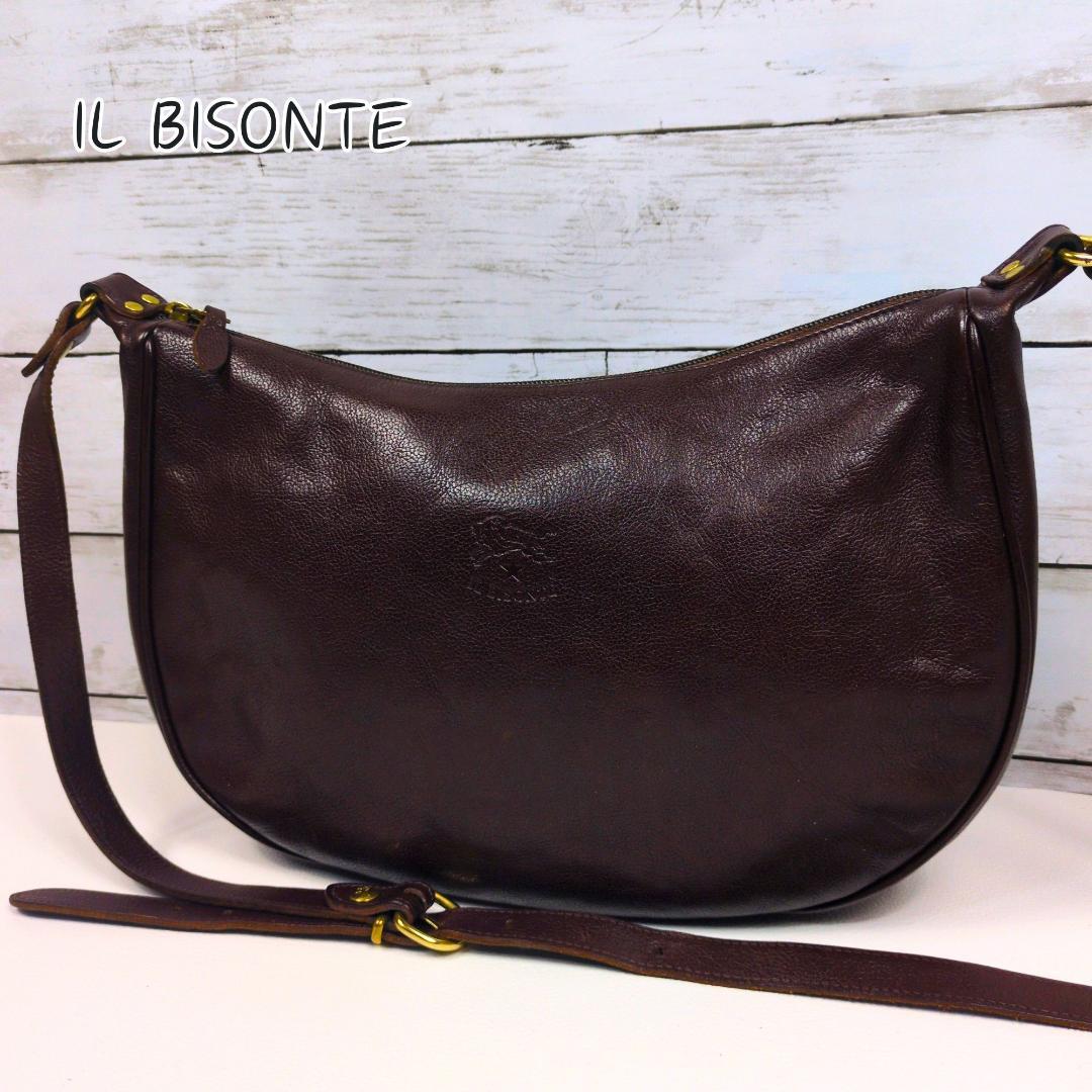 イルビゾンテ ショルダーバッグ ブラウン レザー ハーフムーン 三日月