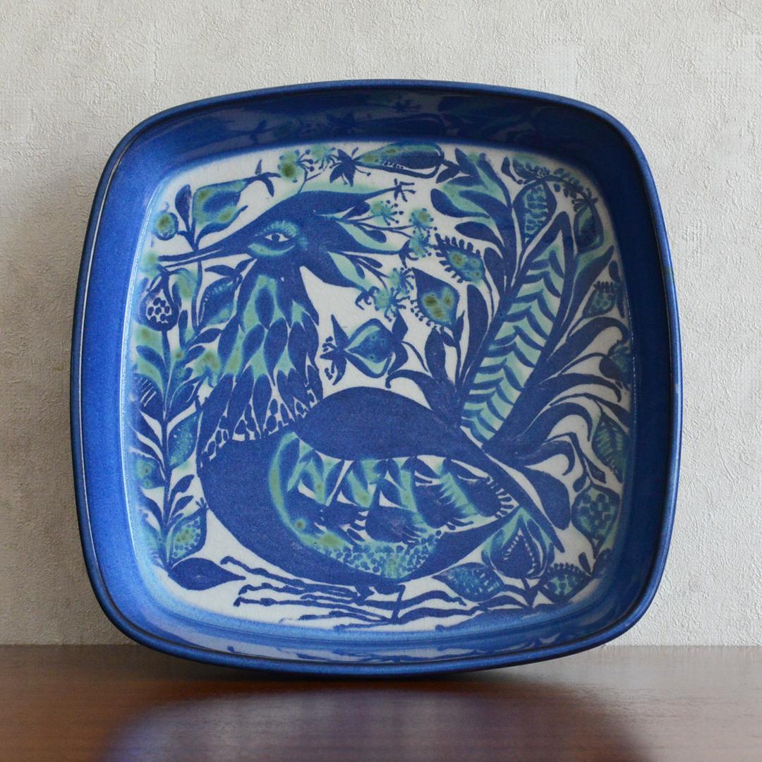 ロイヤルコペンハーゲン テネラ 鳥 スクエアプレート アルミニア