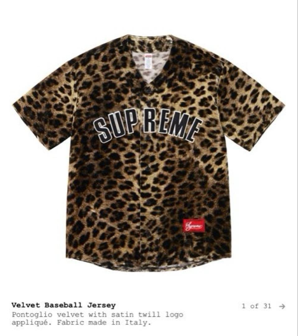 【即完】Supreme Velvet Baseball Jersey L SUPREME】VELVET BASEBALL JERSEY BLACK - 25SS (Supreme/シャツ