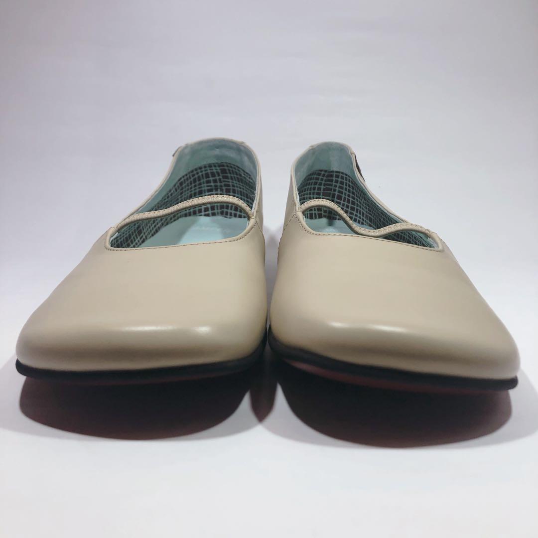 極美品】カンペール 幅広 スクエアトゥ フラットパンプス レッドソール