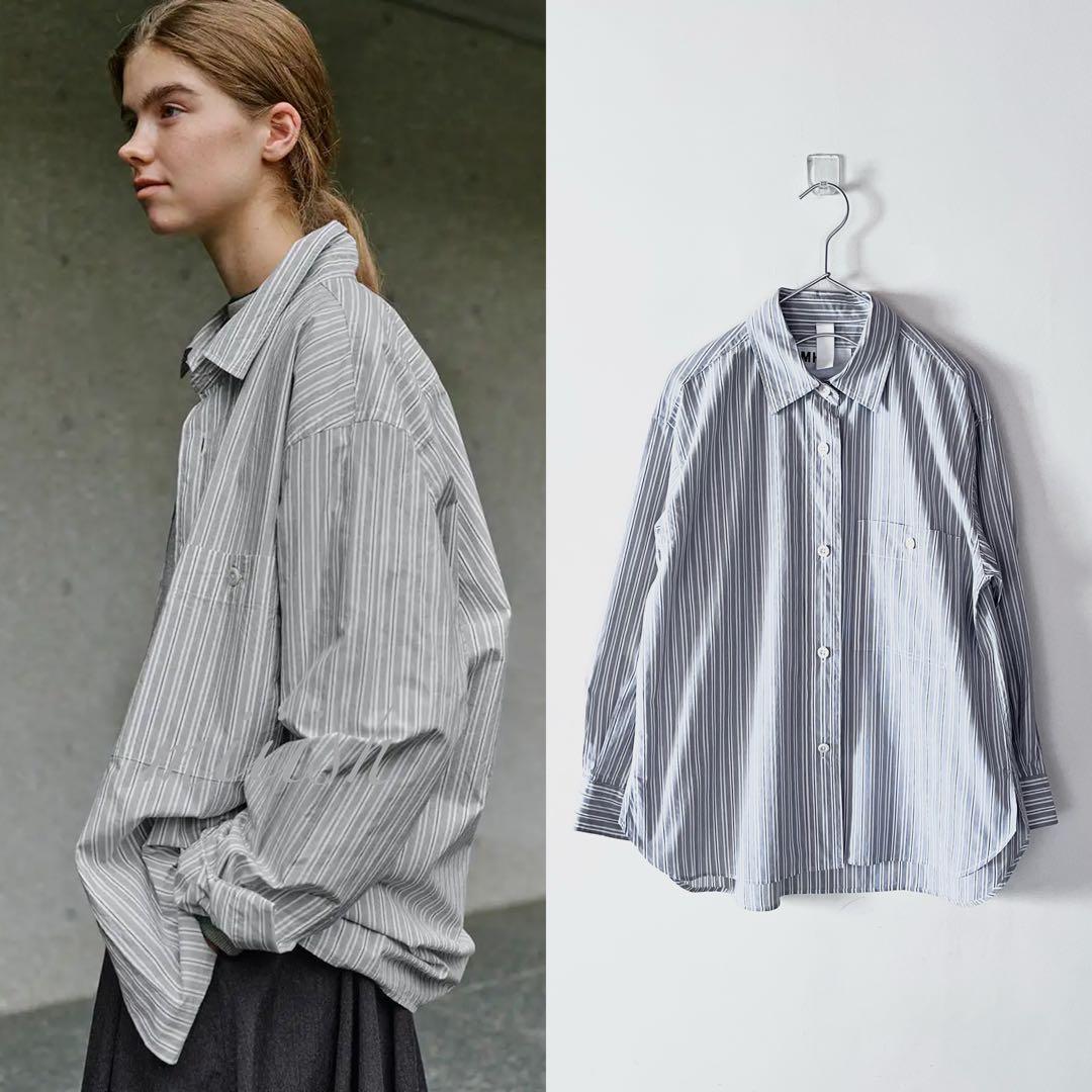2025今季新作 マーガレットハウエル ストライプコットンシャツ