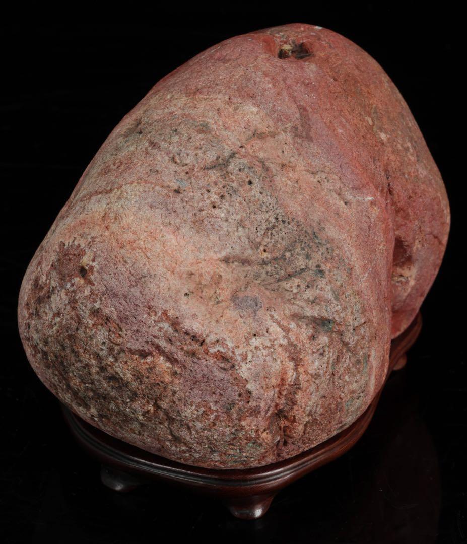 赤玉石 赤石 碧玉 在銘台座付 2.3kg 鑑賞石 原石 天然石 飾石