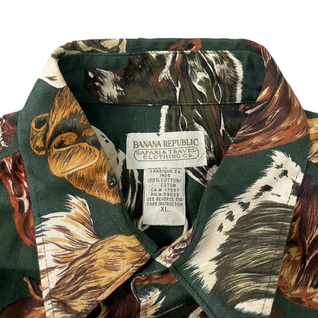 名作 バナリパ バナナリパブリック 犬 総柄 シャツ 80s - メルカリ