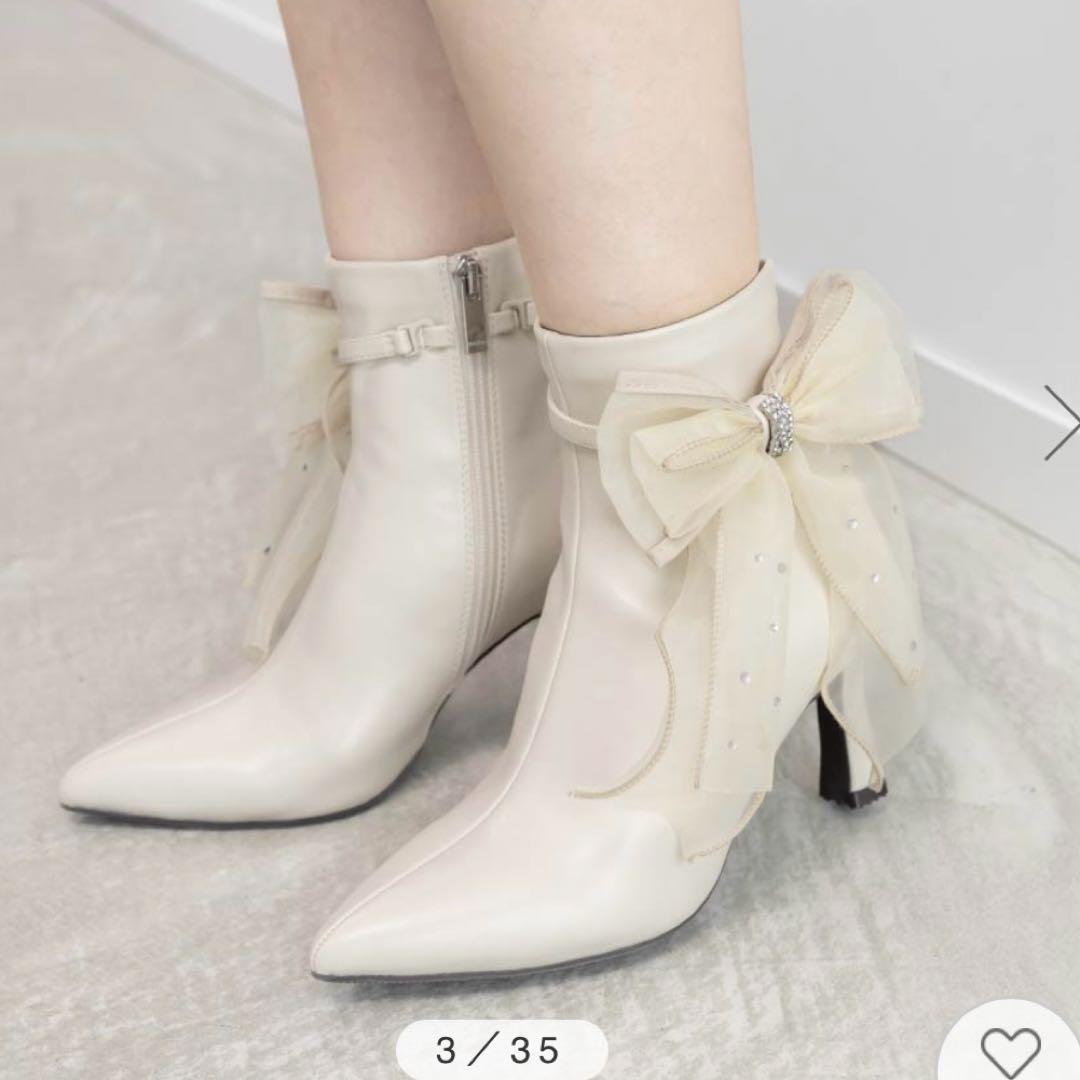 RANDA ランダ　2wayシアーリボンショートブーツ　Lサイズ SALE】2WAY シアーリボンショートブーツRANDA公式サイト