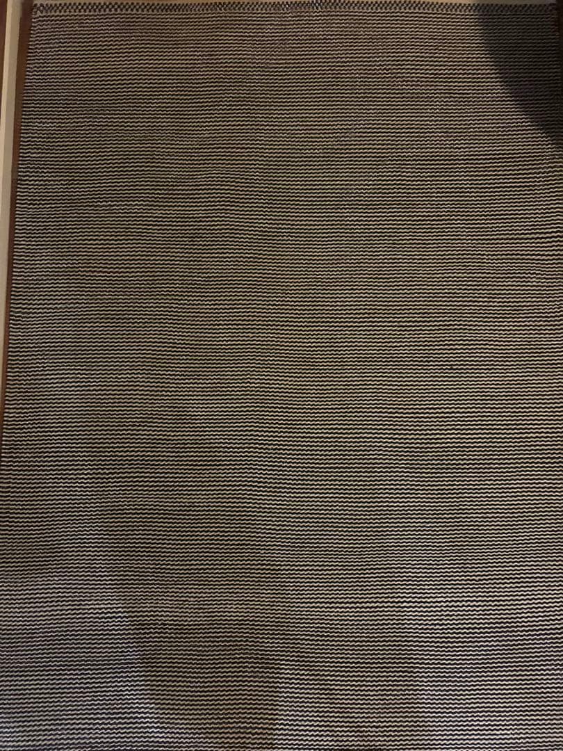 ACTUS購入 フラット織りラグ ブラック×ナチュラル 北欧モダン202×143