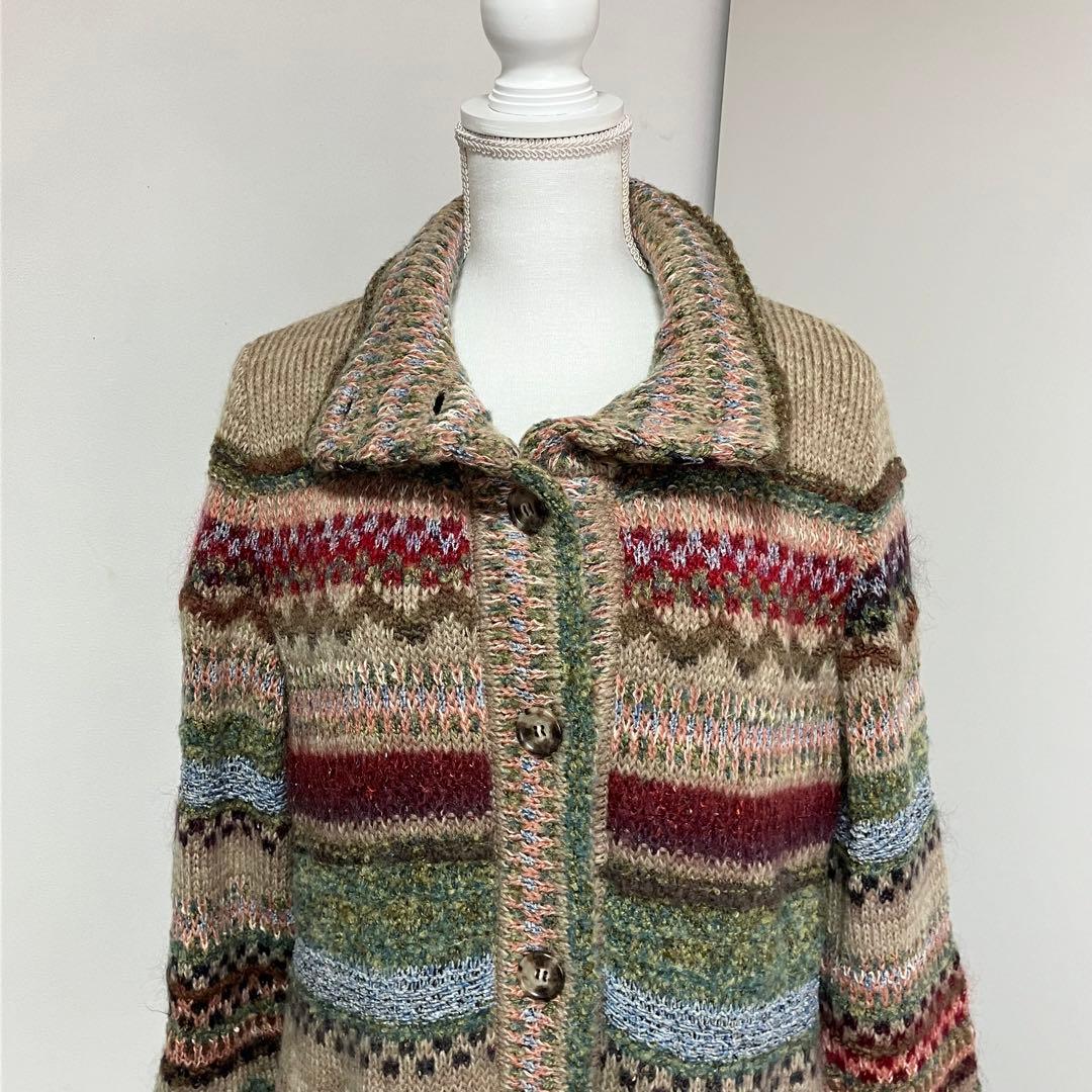 エムアンドキョウコ M.＆KYOKO ニットロングコート 佐藤繊維 サイズ2