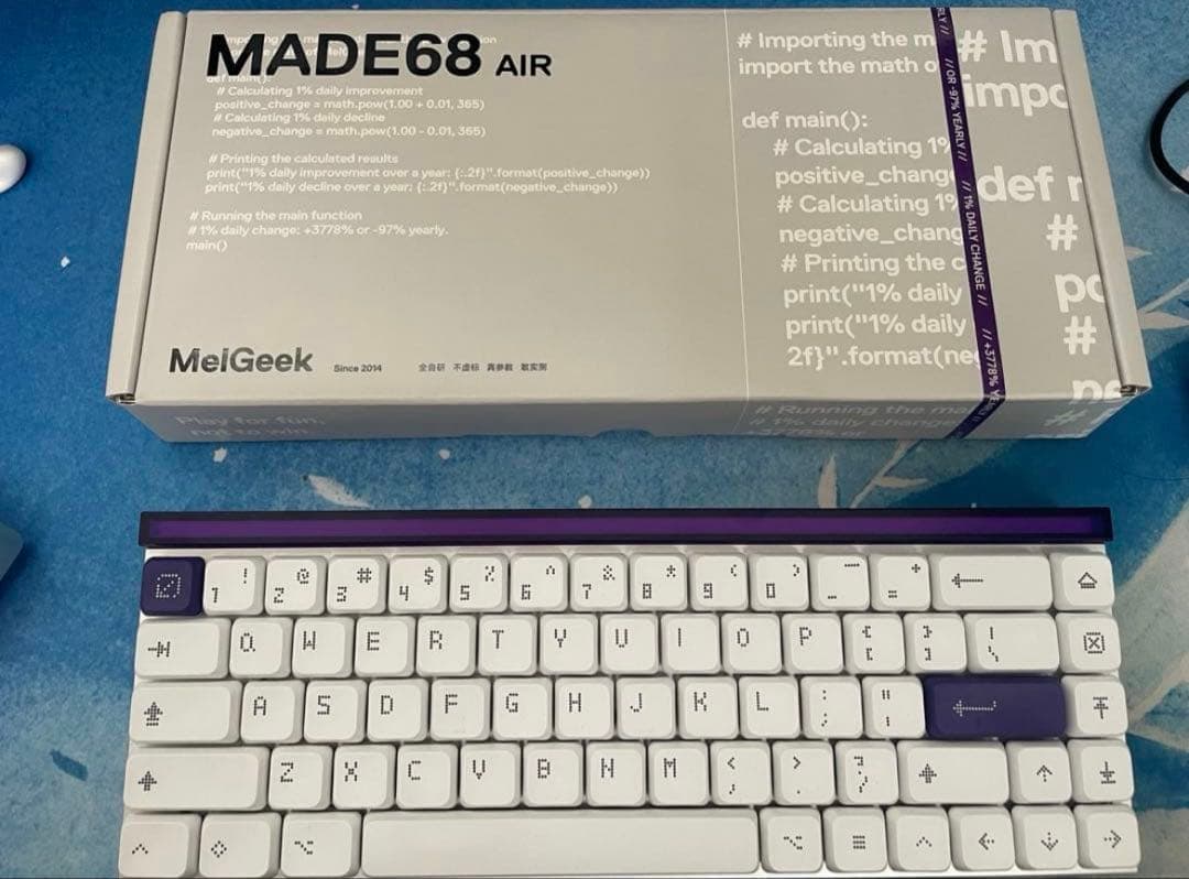 MelGeek MADE68 AIR ホワイト/パープル MADE68 AIR Low-profile Magnetic Switch Gaming Keyboard – MelGeek