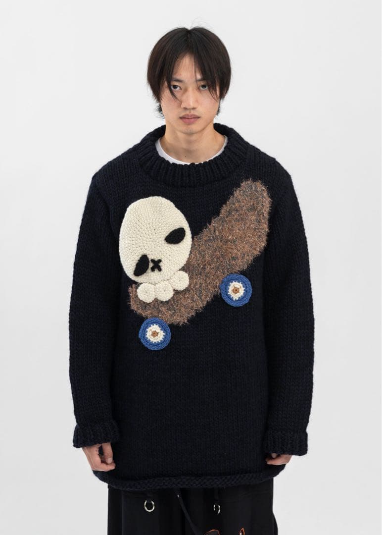 KIDILL】スカルスケート ニットセーター ネイビー - メルカリ